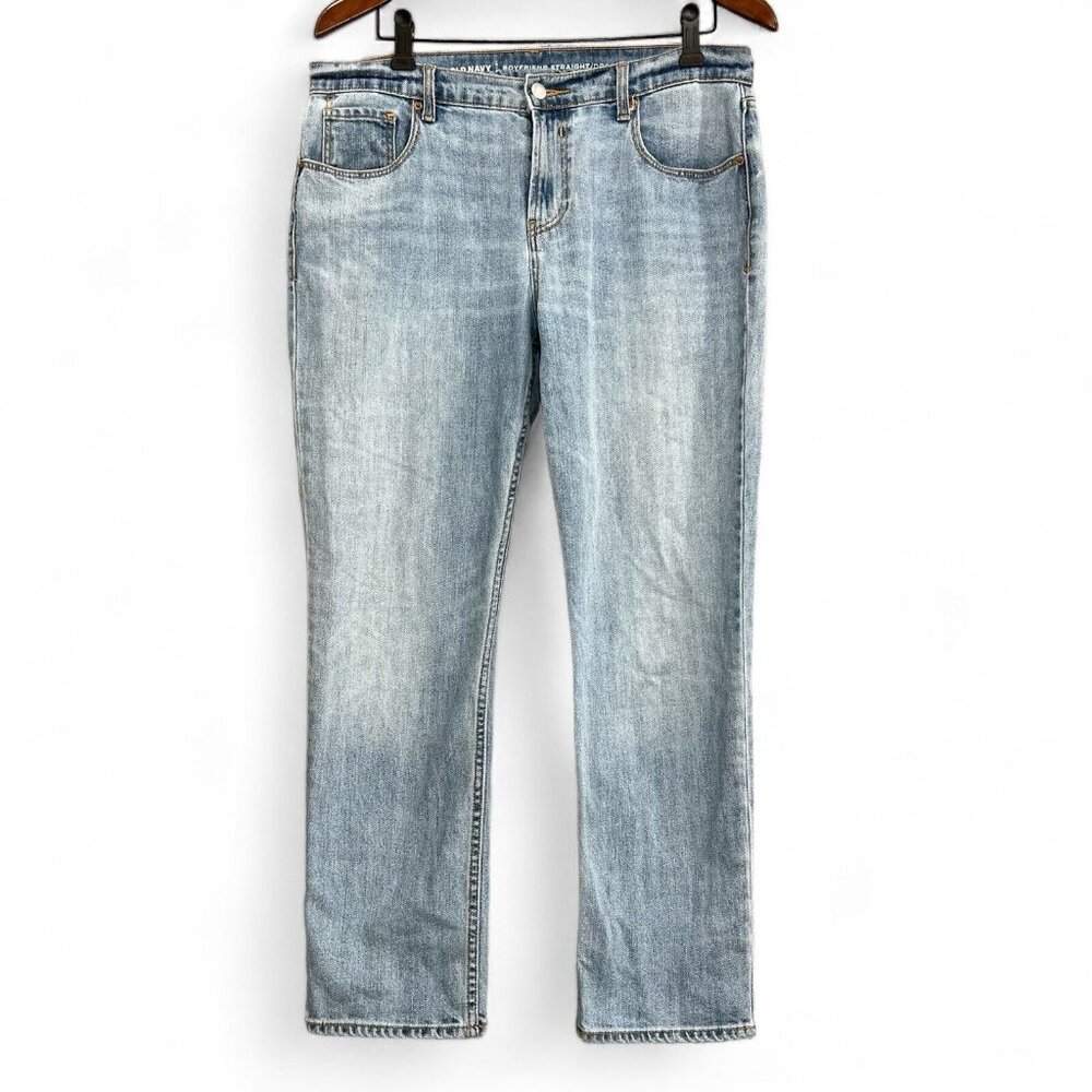 Old Navy Jeans Women Size 8 Blue Boyfriend Straight Light Wash Mid Rise Cotton